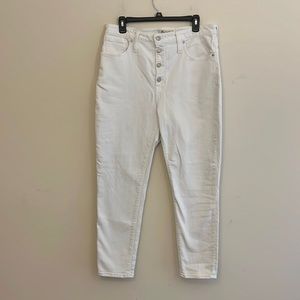 Madewell White Button Fly High Rise Skinny Cropped Jeans Size 31